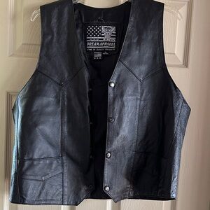 Women's Sleek Black Leather Vest